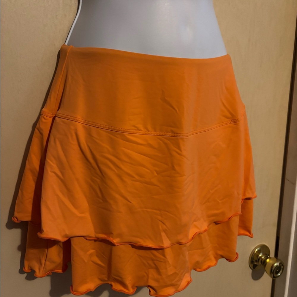Beautikini: Vibrant Orange Mini Swim Skirt